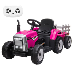 12V Kids Ride-On Tractor with Trailer and Remote Control, Battery Powered Toy Vehicle Trend Times 17