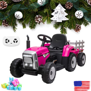 12V Kids Ride-On Tractor with Trailer and Remote Control, Battery Powered Toy Vehicle Trend Times Variant 0