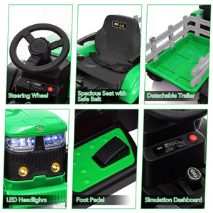 12V Battery-Powered Kids Electric Ride-On Tractor with Trailer and Remote Control Toy Car Trend Times 11