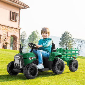 12V Kids Ride-On Tractor with Trailer, Remote Control, and LED Headlights Trend Times 0