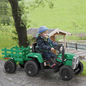 12V Kids Ride-On Tractor with Trailer, Remote Control, and LED Headlights Trend Times 7
