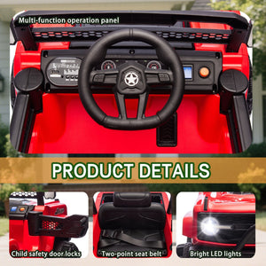 12V Electric Kids Ride-On Jeep Truck Toy with 6 Wheels and Remote Control, Red Trend Times 7