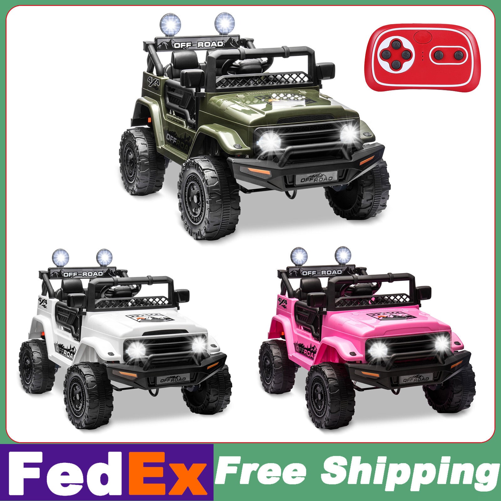 12V Electric 2-Seater Kids Ride-On Jeep Truck with Remote Control Trend Times 1