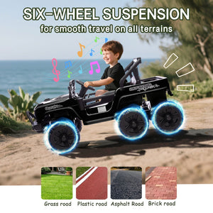 12V Kids Electric Ride-On Truck with 6 Wheels, Music, and Remote Control Trend Times 6