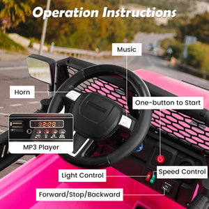 12V Pink Kids Electric Ride-On Truck Car with Remote Control, Lights, and Music Trend Times 5