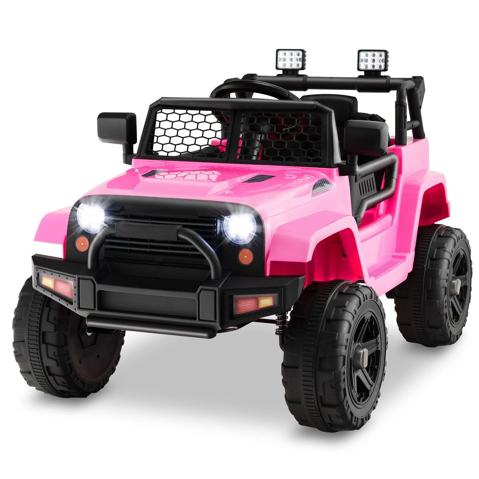 12V Pink Kids Electric Ride-On Truck with Remote, Music, and Lights Trend Times 0
