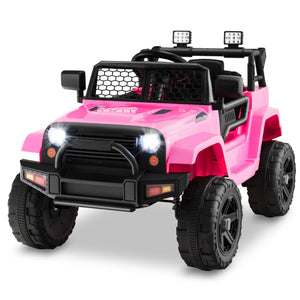 12V Pink Kids Electric Ride-On Truck with Remote, Music, and Lights Trend Times 0