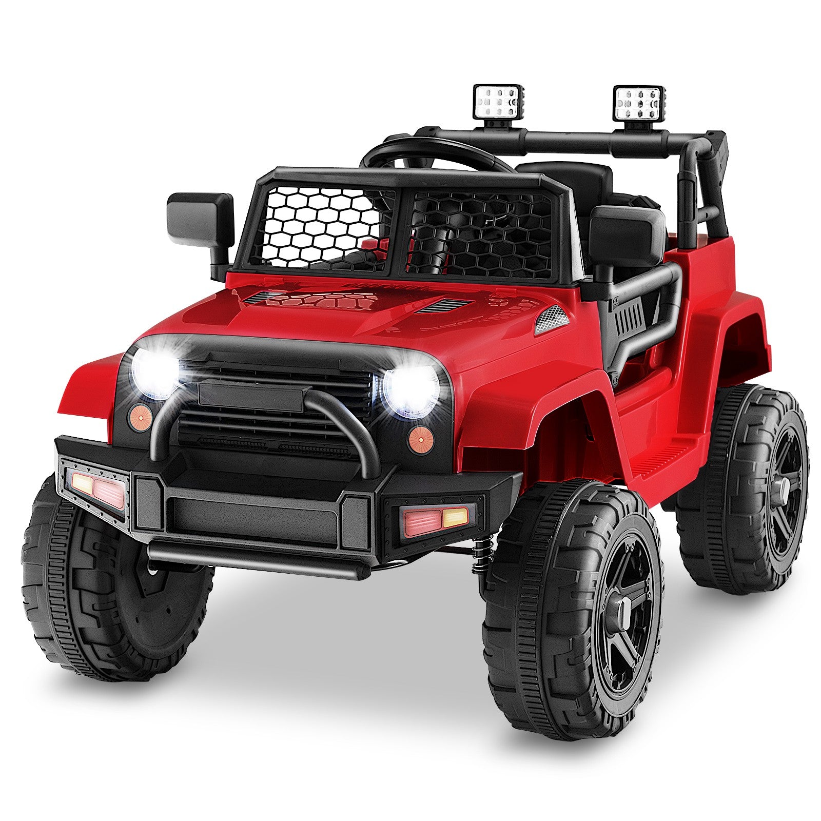 12V Red Kids Electric Ride-On Truck with Remote Control, Music, and Lights Trend Times 0