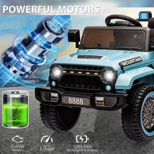 12V Kids Ride-On Truck Car with LED Lights, Horn, Music, and Spring Suspension Trend Times 3