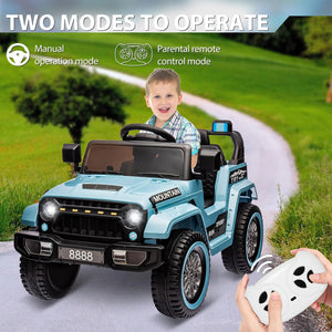 12V Kids Ride-On Truck Car with LED Lights, Horn, Music, and Spring Suspension Trend Times 4