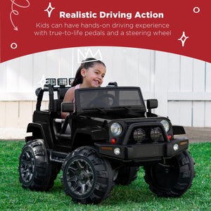 12V Kids Ride-On Truck Car with Remote Control, Spring Suspension, Bluetooth, and LED Lights Trend Times 2