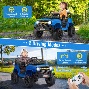 12V Kids Ride-On Truck Car with Parental Remote, 3 Speeds, LED Lights, and Music Player Trend Times 4
