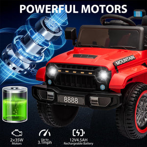12V Kids Ride-On Truck Car with Remote Control, Music, LED Lights, and Horn Trend Times 2