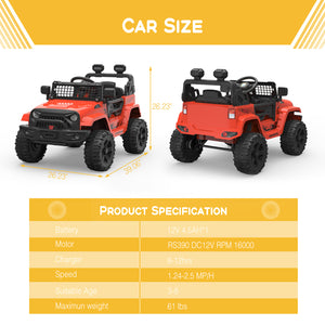 12V Kids Ride-On Truck Car with Remote Control, Spring Suspension, LED Lights, and Bluetooth Trend Times 3