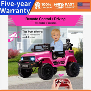 12V Kids Ride-On Truck Car with Parental Remote Control, Lights, and Music Trend Times 0