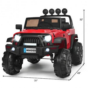 12V Kids Ride-On Truck with Remote Control and Double Magnetic Doors in Red Trend Times 4