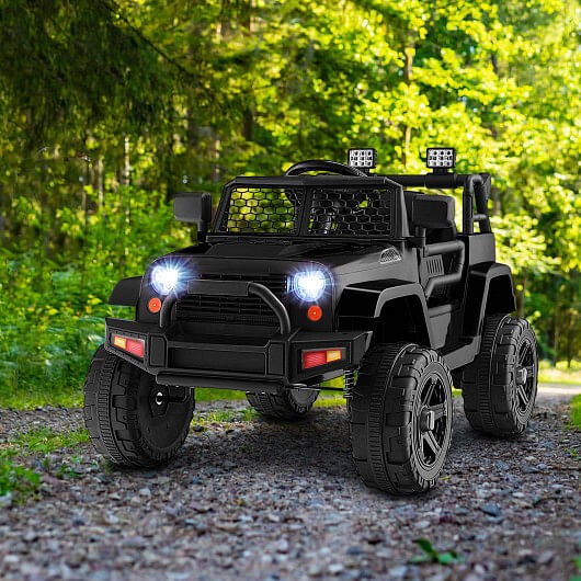 12V Kids Ride-On Truck with Remote Control and Headlights Black Trend Times 1