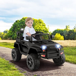 12V Kids Ride-On Truck with Remote Control and Headlights Black Trend Times 2