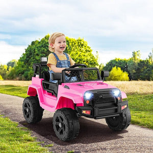 12V Kids Ride-On Truck with Remote Control and Headlights Black Trend Times 7