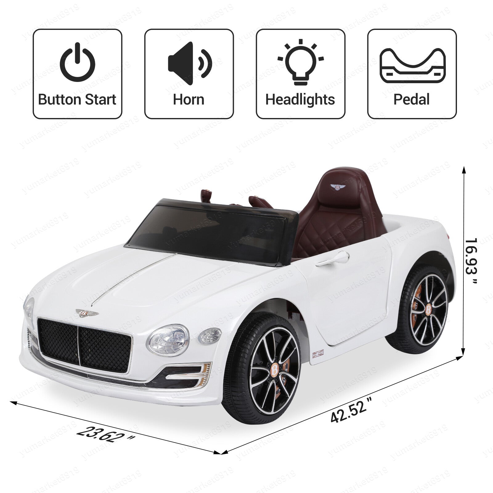 12V Kids 2-Seat Ride-On UTV Car Toy with MP3, LED Lights, and Remote Control Trend Times Variant 0