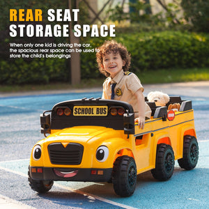 12V Electric 2-Seater Kids School Bus Ride-On Toy Car with Remote Control Trend Times 5