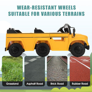 12V Electric 2-Seater Kids School Bus Ride-On Toy Car with Remote Control Trend Times 7