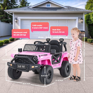 12V Electric Ride-On Jeep Truck for Toddlers with 7Ah Large Battery Trend Times 4