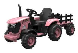 12V Kids Ride-On Tractor with Trailer, LED Lights, Music, and Remote Control Trend Times 9