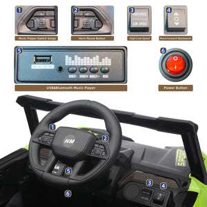 12V Electric Kids Ride-On UTV ATV Toy Vehicle with Remote Control and LED Lights Trend Times 2