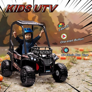 12V Kids UTV with Music, Lights, MP3 USB, Suspension, Camo Design Trend Times 6