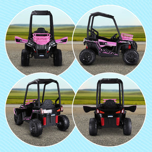 12V Kids Pink UTV with Music, Lights, MP3/USB, and Suspension Trend Times 9
