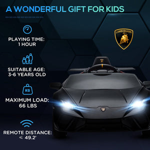 12V Licensed Lamborghini Huracan Electric Ride-On Car for Kids Ages 3-6 Black Trend Times 10