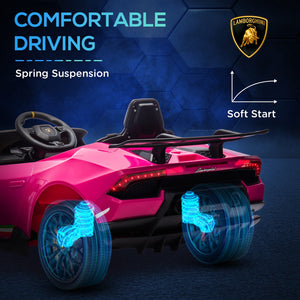 12V Licensed Lamborghini Huracan Electric Ride-On Car for Kids Ages 3-6 Pink Trend Times 7