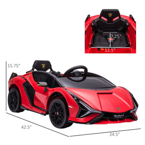 12V Licensed Lamborghini SIAN Electric Ride-On Car for Kids in Red Trend Times 1