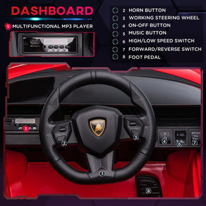 12V Licensed Lamborghini SIAN Electric Ride-On Car for Kids in Red Trend Times 5