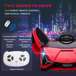 12V Licensed Lamborghini SIAN Electric Ride-On Car for Kids in Red Trend Times 6