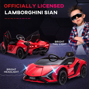 12V Licensed Lamborghini SIAN Electric Ride-On Car for Kids in Red Trend Times 7