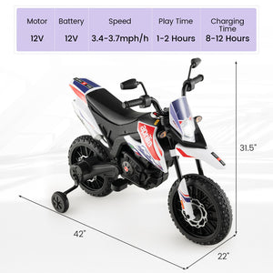 12V Licensed Kids Electric Ride-On Dirt Bike with Lights and Music Trend Times 1