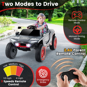 12V Licensed Audi Kids Ride-On Car with 2.4G Parent Remote Control and LED Lights Trend Times 4