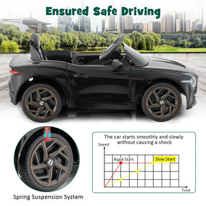 12V Licensed Bentley Bacalar Kids Electric Ride-On Car with Remote Control Black Trend Times 6