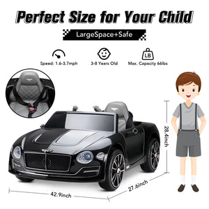 12V Licensed Bentley Electric Ride-On Car for Kids with Remote Control Trend Times 2