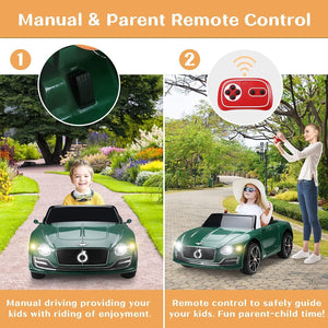 12V Licensed Bentley Style Kids Ride-On Electric Car with Remote Control Toy Gift Trend Times 2