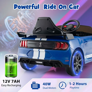 12V Licensed Ford Mustang Shelby GT500 Kids Ride-On Car with Remote Control for Ages 3-8 Trend Times 7