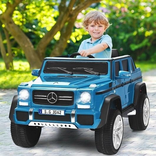 Licensed Mercedes-Benz 12V Kids Electric Ride-On Car Navy Trend Times 1