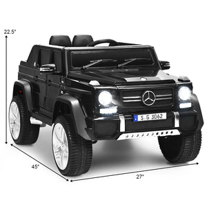 12V Licensed Kids Ride-On Mercedes-Benz RC Motorized Car with Trunk Black Trend Times 1