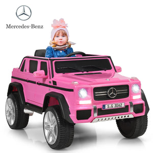 12V Licensed Mercedes-Benz Kids Motorized Ride-On RC Car with Trunk Pink Trend Times 0