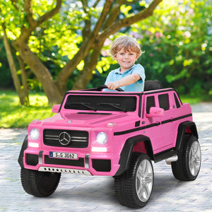 12V Licensed Mercedes-Benz Kids Motorized Ride-On RC Car with Trunk Pink Trend Times 2