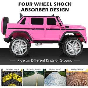 12V Licensed Mercedes-Benz Kids Ride-On RC Motorized Car with Trunk Pink Trend Times 3