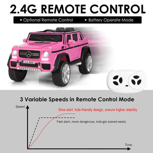 12V Licensed Mercedes-Benz Kids Ride-On RC Motorized Car with Trunk Pink Trend Times 4