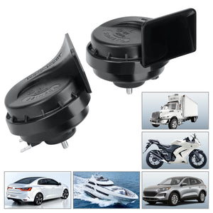 12V Loud Dual-Tone Electric Snail Horn Kit Universal Fit for Truck Car SUV Trend Times 4